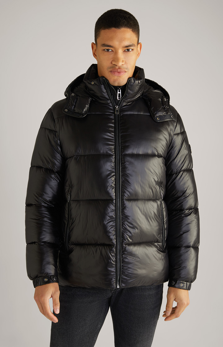 Ambro Quilted Jacket with Hood in Black