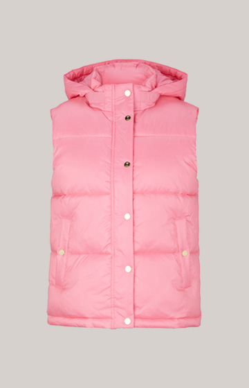 Quilted Nylon Waistcoat in Pink