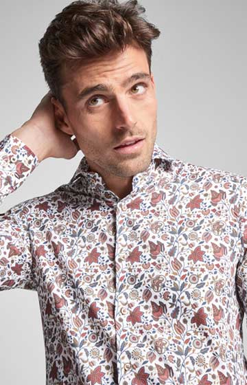 Hemd Pajos in Weiß gemustert