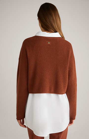 Knitted jumper in Copper Brown