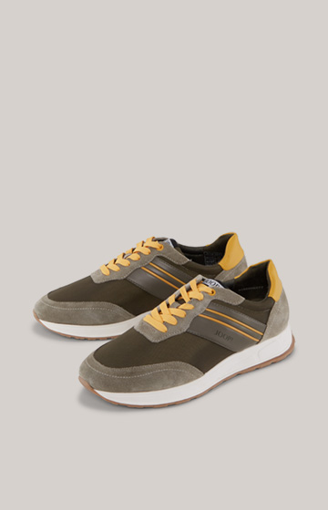Linas Hannis Trainers in Olive/Yellow