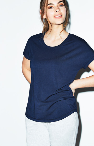 Jersey-T-Shirt in Dunkelblau