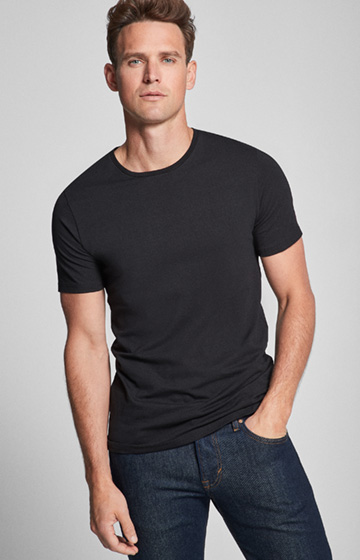 2er-Pack T-Shirts mit Rundhals-Ausschnitt in Schwarz