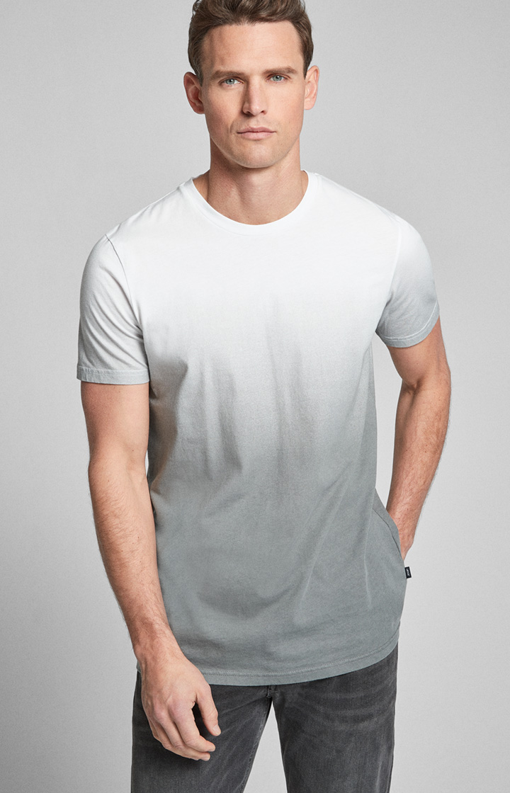 T-Shirt Anouk in Hellgrau/Weiß