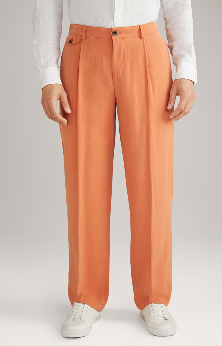 Spodnie z zakładkami, pomarańczowe