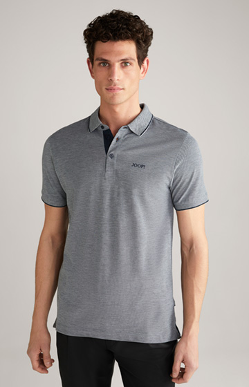 Percy cotton polo shirt in dark blue/white melange