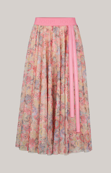 Spódnica tiulowa w kolorze beżowym/różowym we wzory