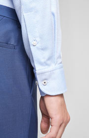 Hemd Mika - bügelfrei -  in Blau gemustert