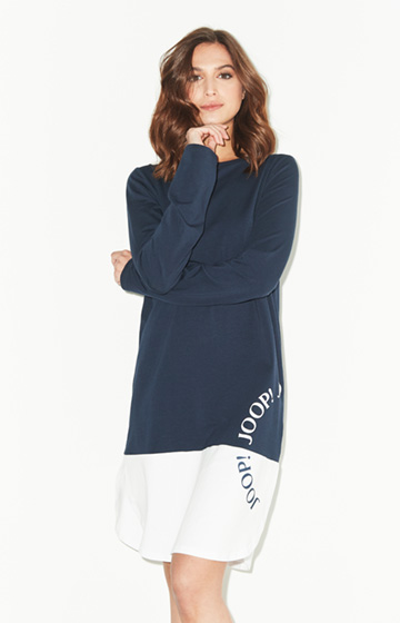 Loungewear-Longshirt Smart Chic in Navy/Weiß