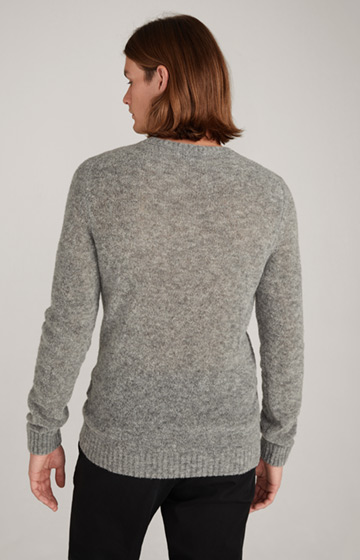 Wollmix-Pullover in Grau Melange