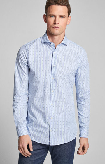 Hemd Pajos-W in Blau/Weiß gemustert