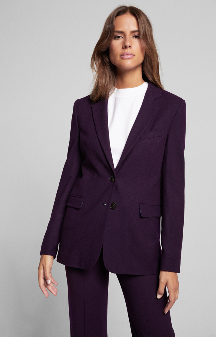 purple long blazer