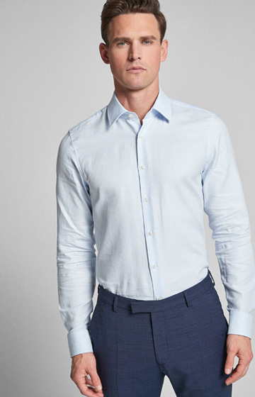 Hemd Pierce - bügelleicht - in Hellblau gemustert