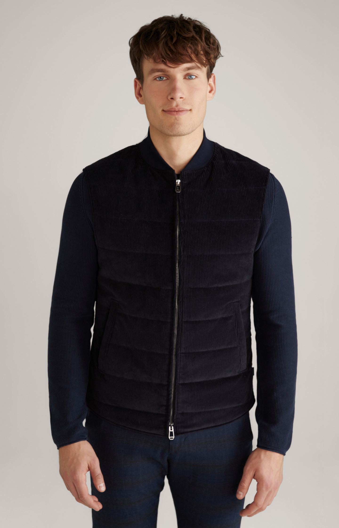 Reiss Trainer - Zip Through Quilted Jumper in Black for Men