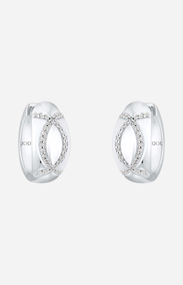 Zirconium Hoop Earrings in Silver