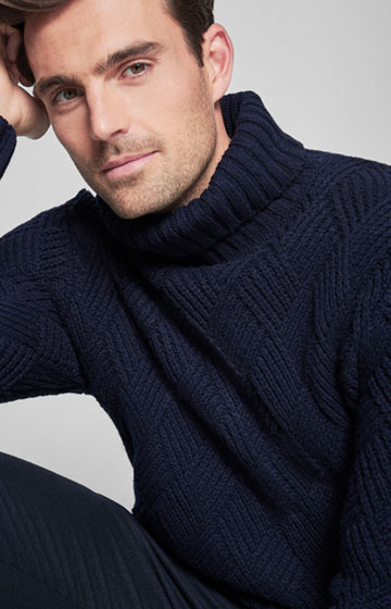 Rollkragenpullover Nestor in Navy