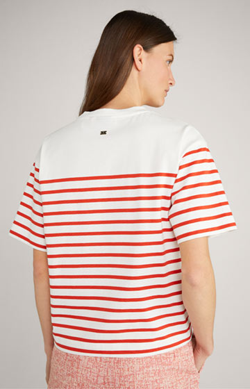 Sweatshirt T-shirt in light red stripes