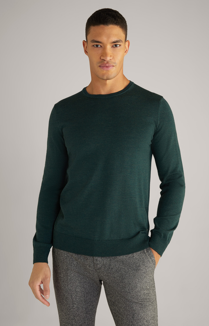 Denny Merino Wool Pullover in Dark Green