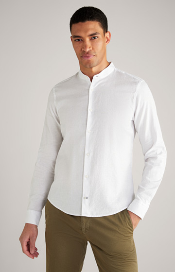 Leinen-Baumwoll-Hemd Pebo in Weiß