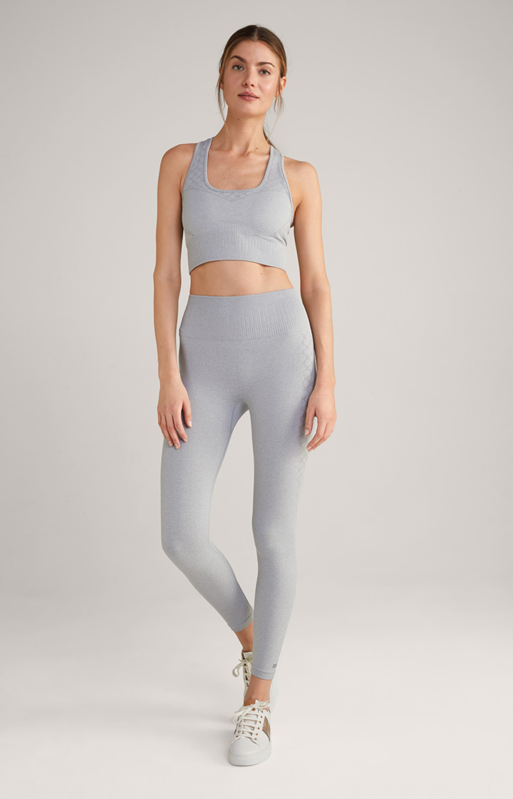 Seamless tights in mottled light grey