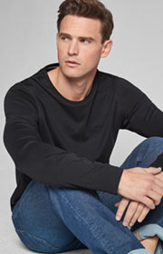 Langarm-Shirt Clifford in Schwarz