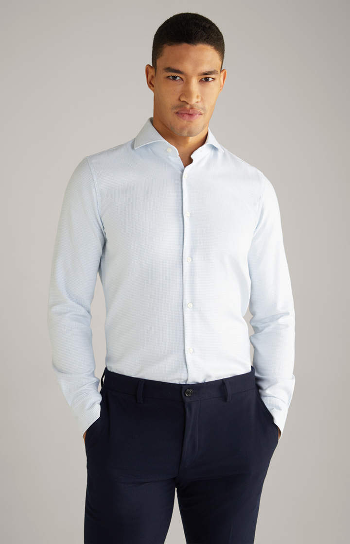 Bawełniana koszula Pai w biało-jasnoniebieski wzór