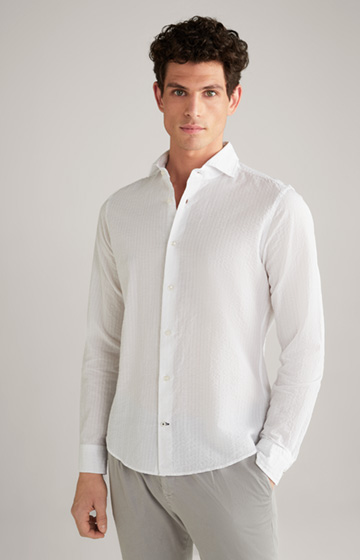 Bawełniano-lniana koszula Pai w białym kolorze