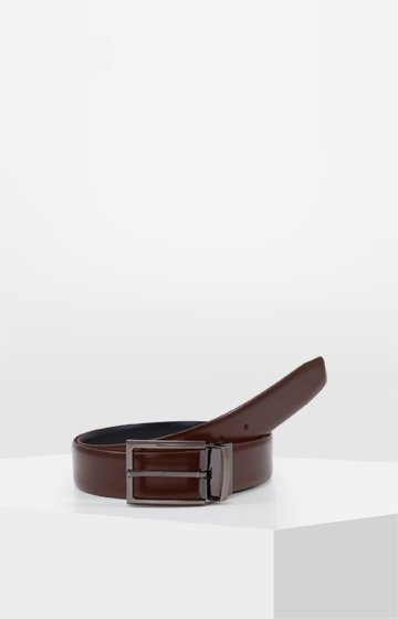 Wende-Ledergürtel in Schwarz/Cognac