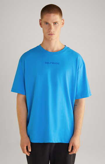 Bawełniana koszulka unisex w kolorze niebieskim