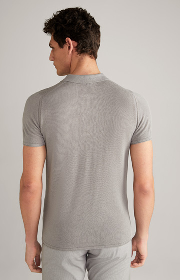 Leinen-Modal-Poloshirt Fidolin in Grau