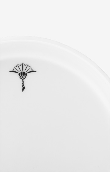 Single Cornflower Lid/Dip Plate in White
