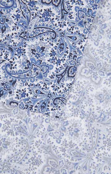 Einstecktuch in Weiß/Blau gemustert