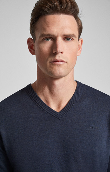 Pullover Leas in Dunkelblau meliert