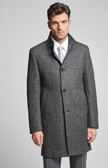 Mantel Maron in Anthrazit gemustert