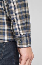 Flanell-Hemd Heli in Navy/Oliv gemustert