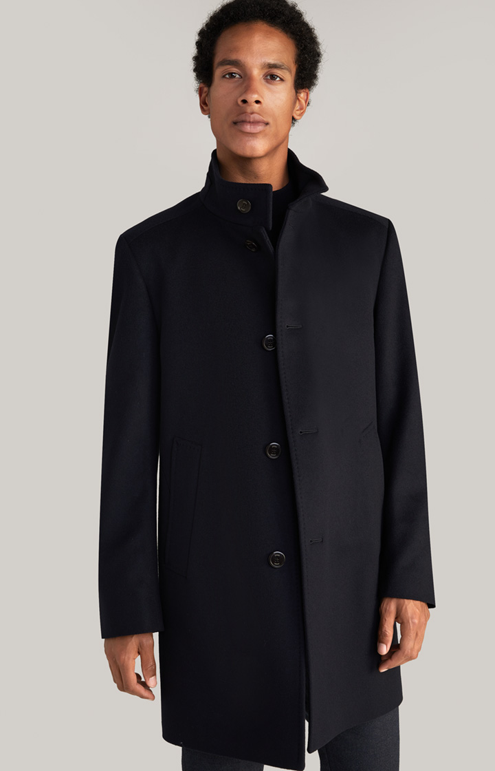 Maron Cashmere Blend Coat in Dark Blue