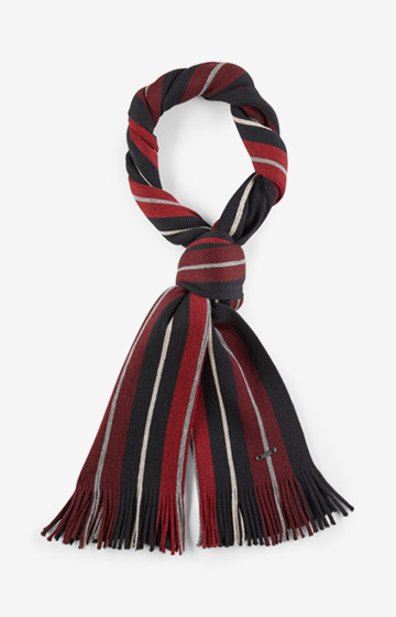 Schal Raimondo in Schwarz/Bordeaux gestreift
