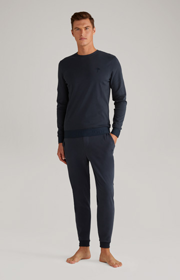 Long Sleeve Loungewear Top in Dark Blue