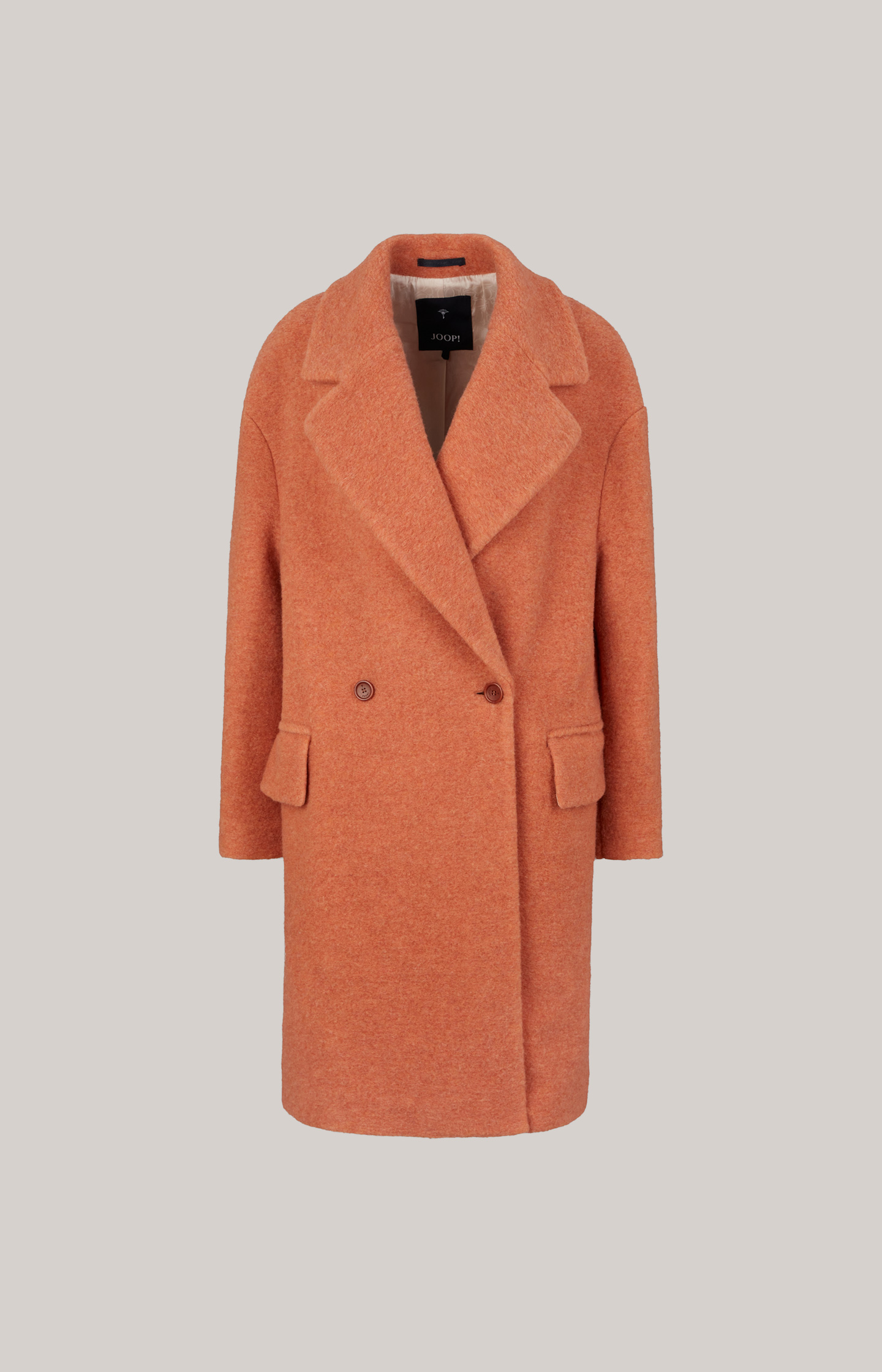 Orange boucle outlet coat