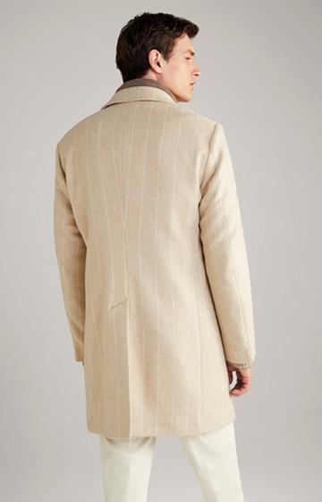 Morris Coat in a Beige Stripe