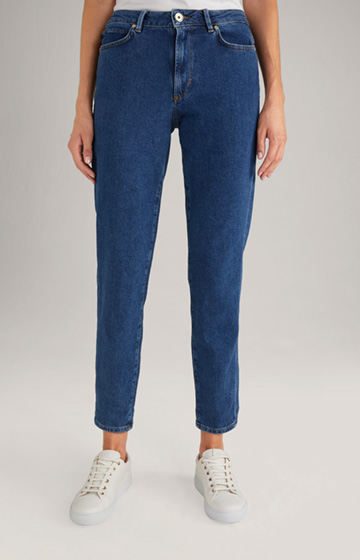 Mom-Jeans in Dark Blue Washed