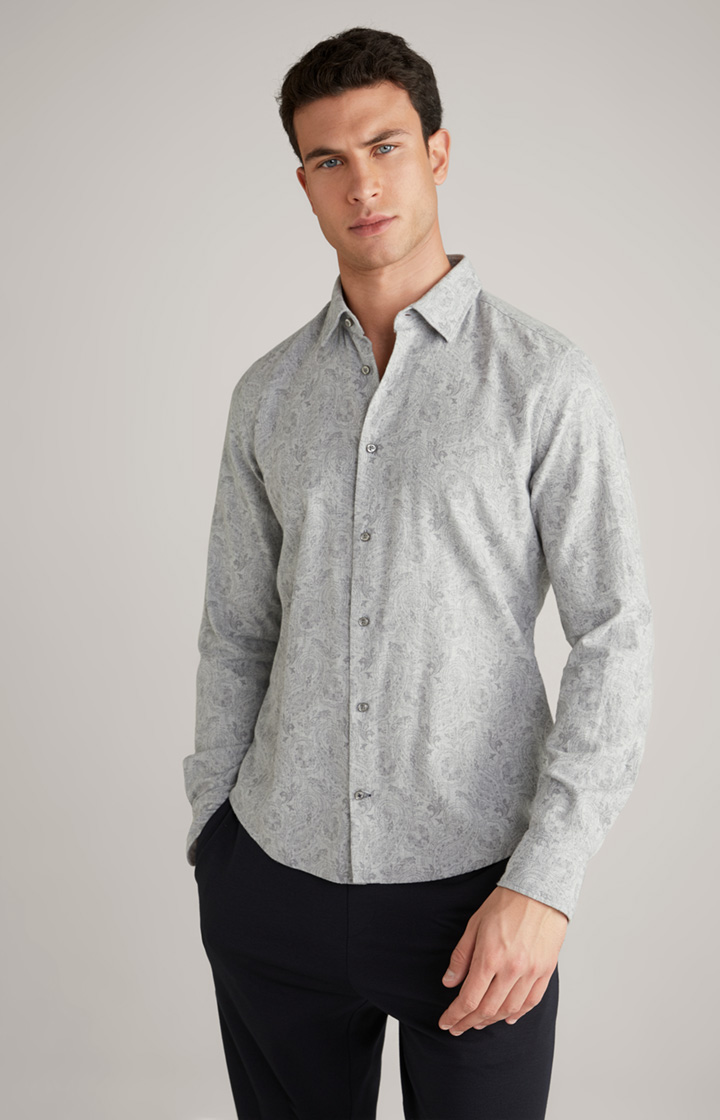 Pit Cotton Shirt in Light Grey, patterned