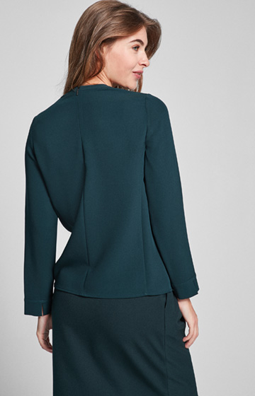 Crêpe-Bluse Bala in Dunkelgrün