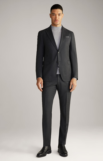 Haspar-Bloom Flannel Suit in Grey Melange