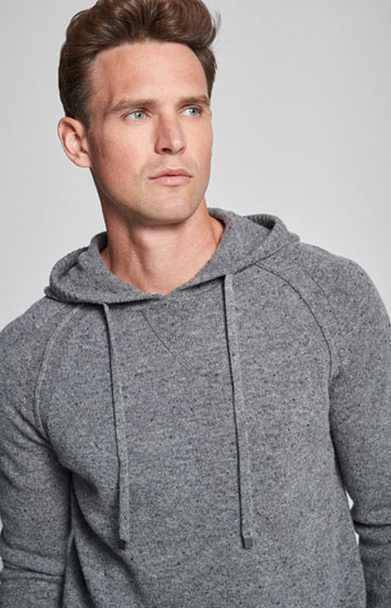 Woll-Hoodie Dakotah in Grau meliert