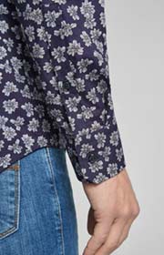 Hemd Panko - bügelleicht - in Dunkelblau gemustert