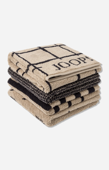Ręcznik dla gości SELECT ALLOVER marki JOOP! w kolorze hebanowym, 30 x 50 cm