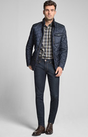 Flanell-Hemd Heli in Navy/Oliv gemustert