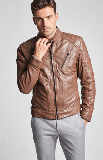 Lederjacke Lima in Braun