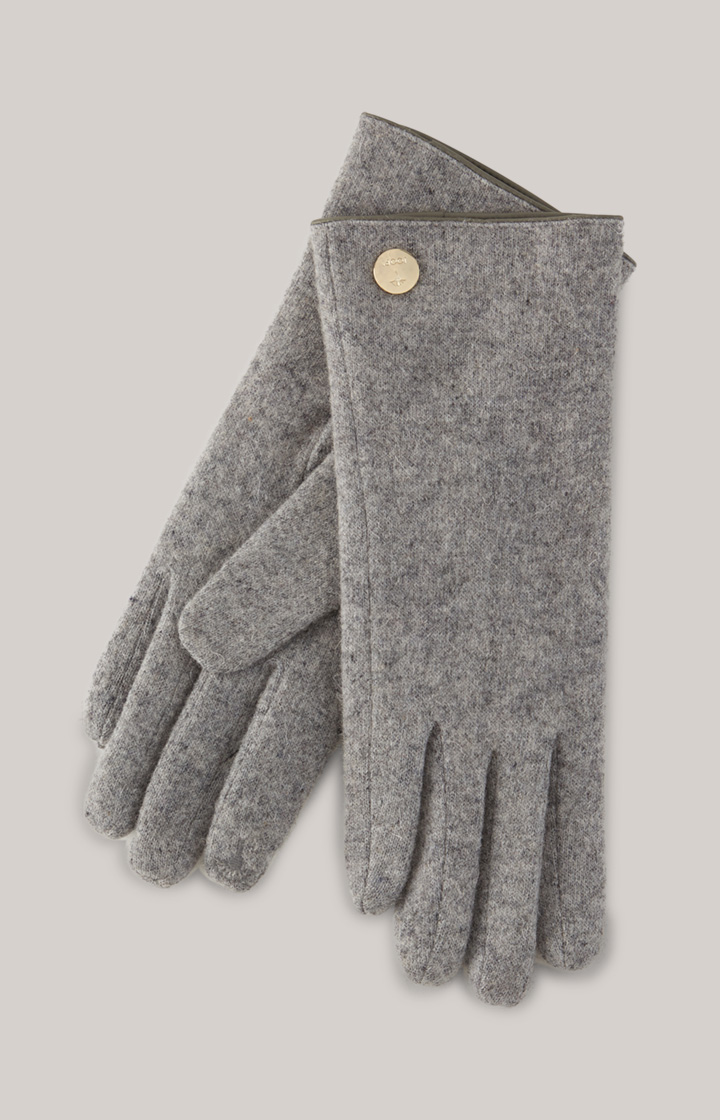 Wool Gloves in Grey Marl
